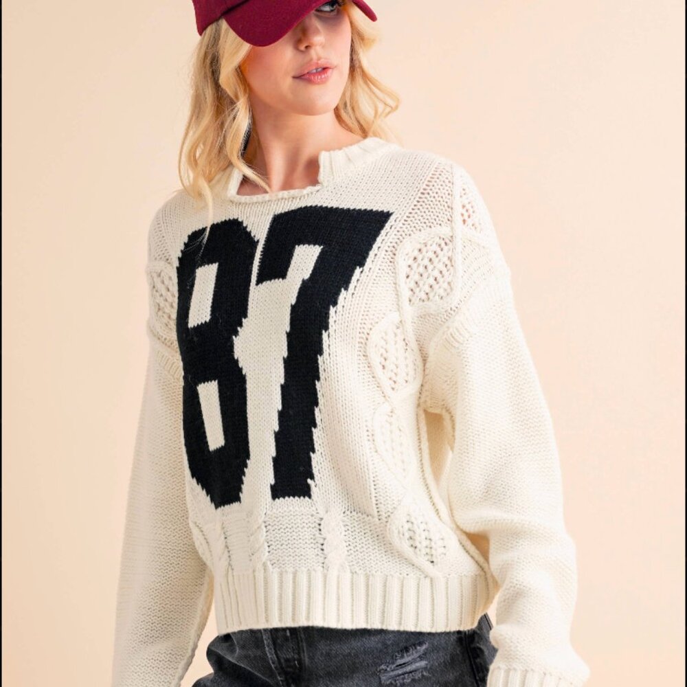 Cream Crewneck 87 Sweater - Picture 3 of 6